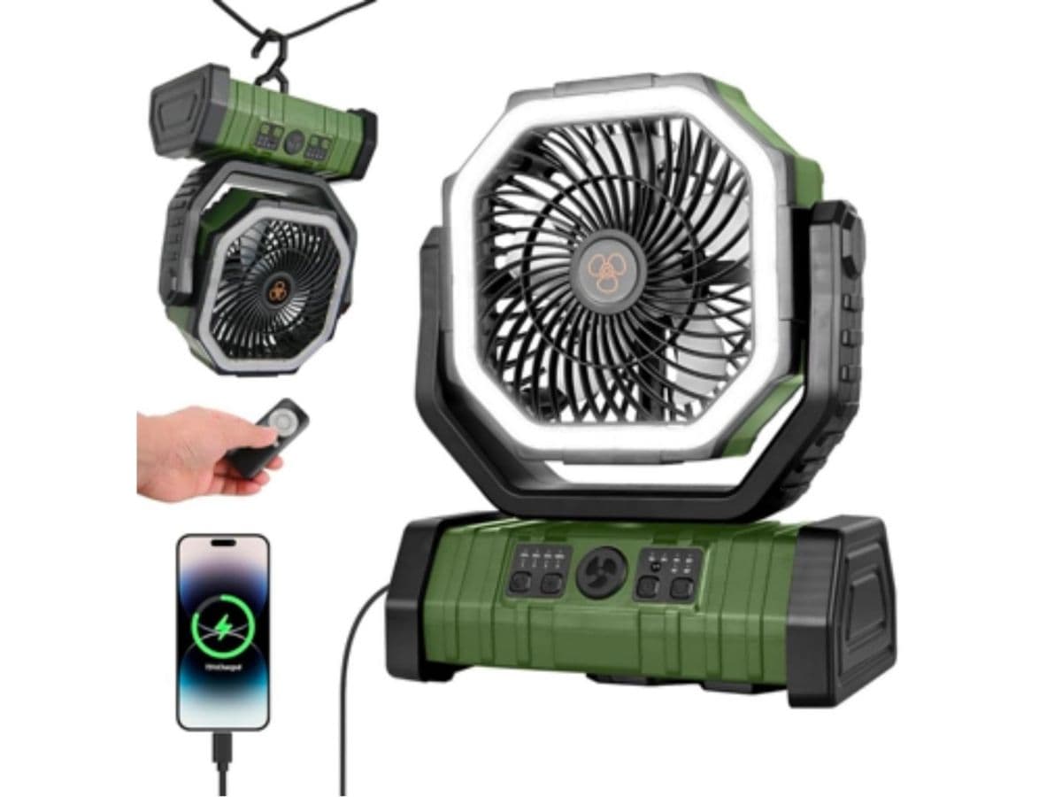 充電式首振り扇風機・ランタン（20000mAh）