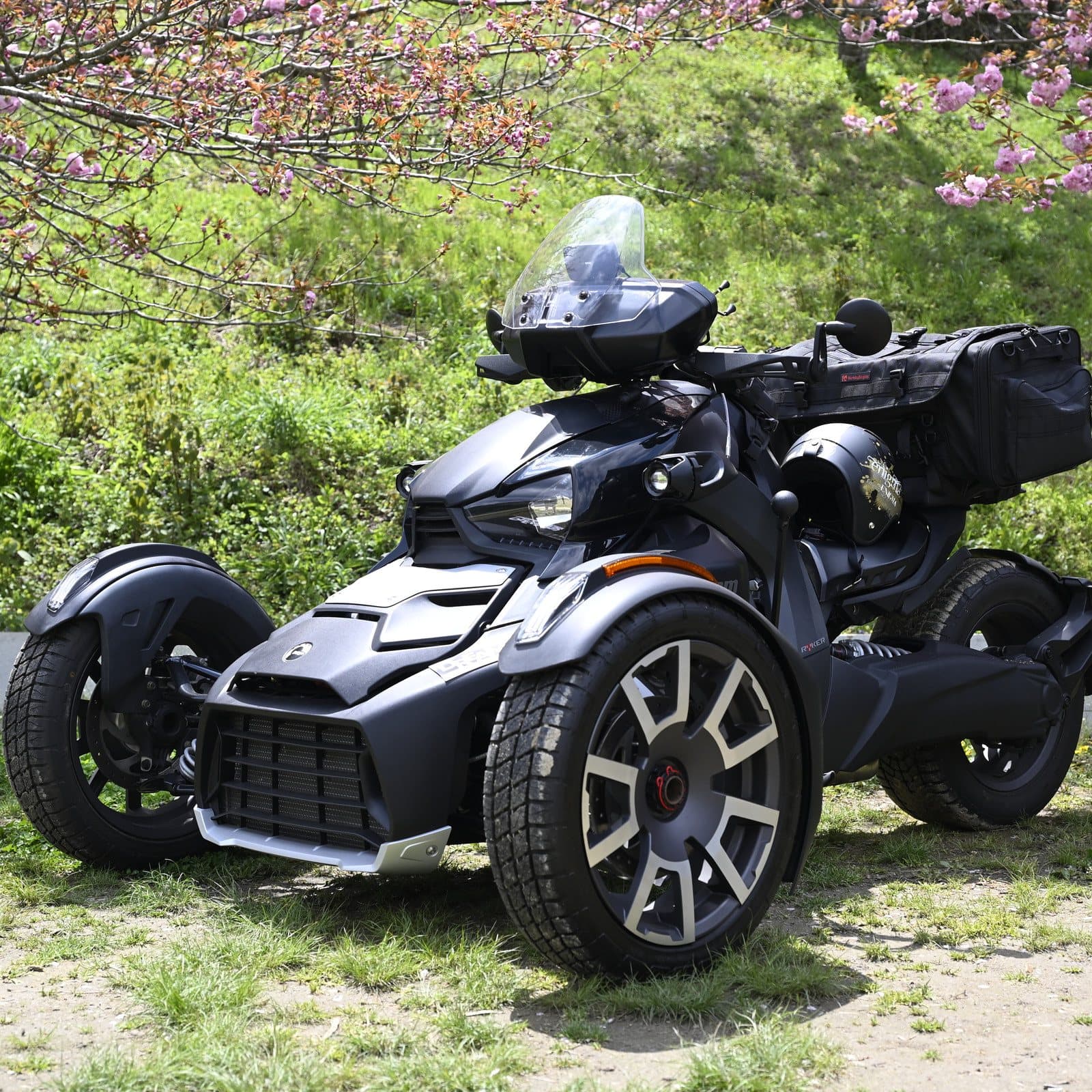 桜の下の BRP Can-Am Ryker Rally Edition